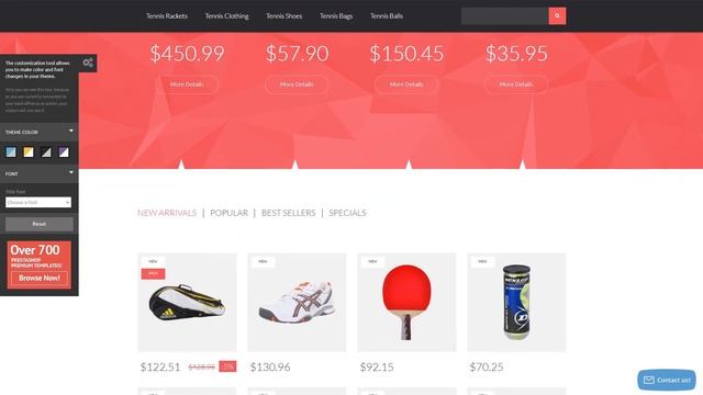 Tennis Gear PrestaShop Theme by WT Website Template - 53172 смотреть онлайн