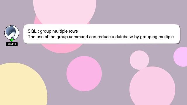 SQL : group multiple rows смотреть онлайн