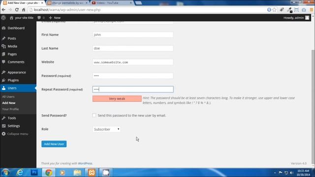 create a new user ( Author Type ) in wordpress 4.0 смотреть онлайн