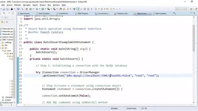 JDBC Tutorial - Part 8: JDBC Batch Insert with MySQL Example смотреть онлайн