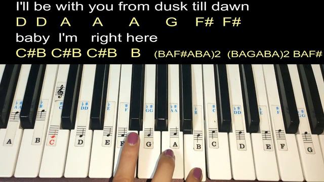 Dusk Till Dawn | Easy Piano Tutorial With Notations and Chords Step by step | Zayn Malik ft Sia смотреть онлайн
