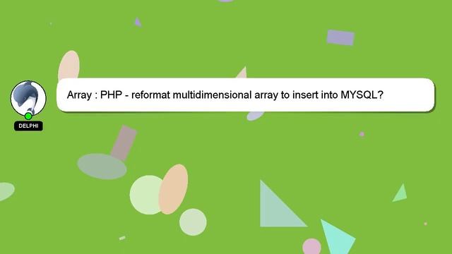 Array : PHP - reformat multidimensional array to insert into MYSQL? смотреть онлайн