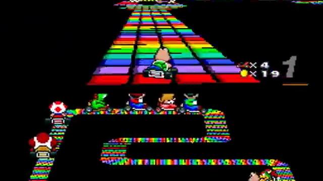 Super Mario Kart (SNES) - Rainbow Road Special Cup (150cc) record смотреть онлайн
