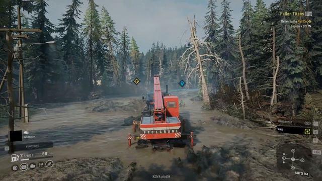 getting a Sequoia tree from the mud - Fallen Titans Part 2 - TD plays Snowrunner смотреть онлайн