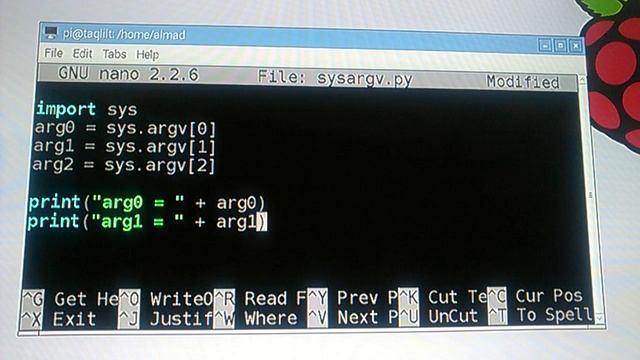 Python: sys.argv смотреть онлайн