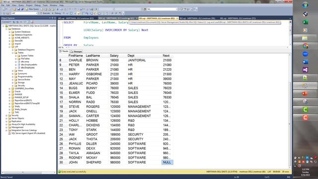 SQL LAG(), LEAD(), PARTITION BY смотреть онлайн