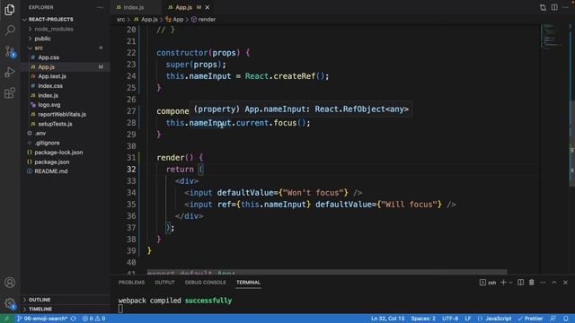 How to focus an input element on page load | React Tutorial смотреть онлайн