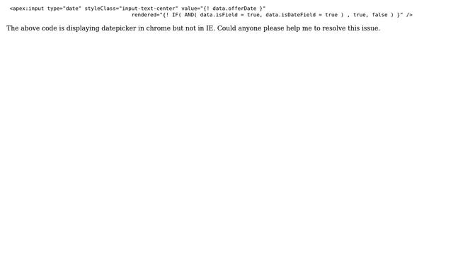 Salesforce: ＜apex:input type="date" /＞ Not displaying date picker in Internet Explorer смотреть онлайн