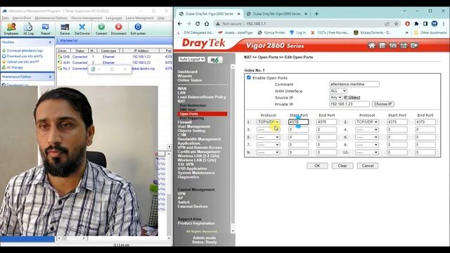 How to Connect ZKteco Attendance machine from WAN Remote location download log Port Forwarding ddns смотреть онлайн
