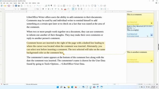 Using Comments in LibreOffice Writer смотреть онлайн