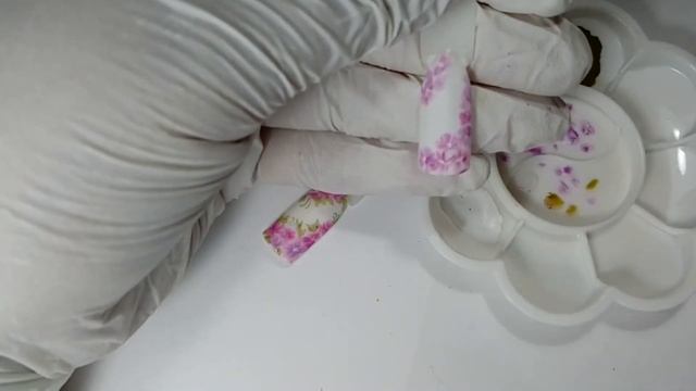 Быстрый дизайн акриловыми красками | Свадебный дизайн ногтей смотреть онлайн