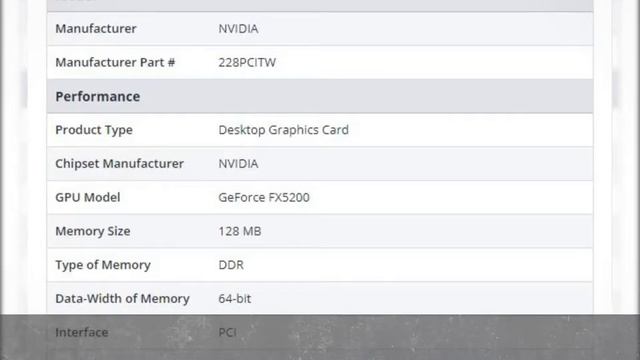228PCITW Nvidia GeForce FX 5200 128MB DDR 64-Bit Dual VGA PCI Video Graphics Card смотреть онлайн