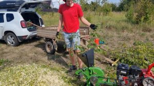 Измельчитель веток ПМ-260У с мотоблоком Салют-100