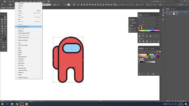 Among Us Character tutorial in Adobe Illustrator 2020 смотреть онлайн