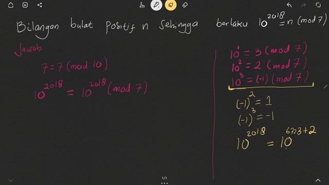 Modular Exponentiation 10^2018 (mod 7) смотреть онлайн