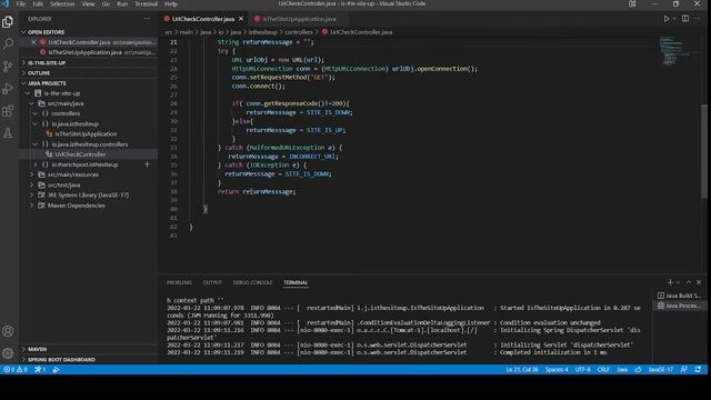 Spring Boot Web Application Example to Check Site Status смотреть онлайн