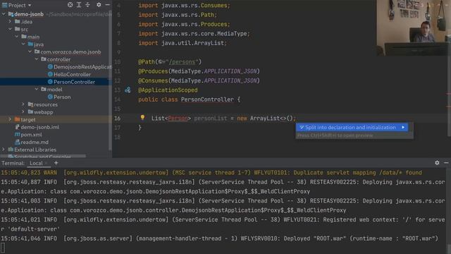 Serialización (Marshalling) de JSON y Java con MicroProfile, JSON-B y Wildfly Bootable JAR смотреть онлайн