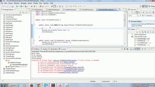 Video23 Throw And Throws in java смотреть онлайн