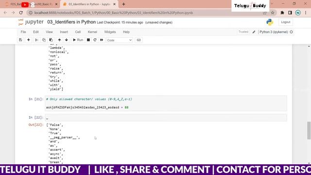 Session -3 _ Python Programming Identifiers and Data types смотреть онлайн