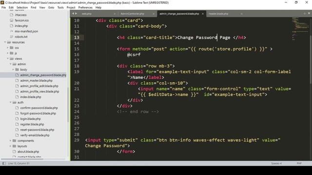 Laravel 9 Project #33 | Admin Profile Change Password Part 1 смотреть онлайн