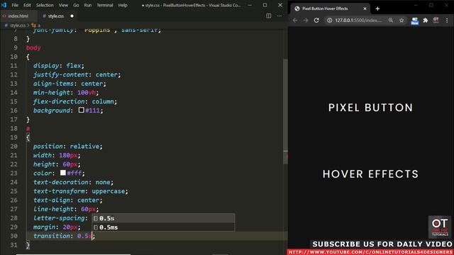 Creative CSS Pixel Button Hover Animation Effects | Html5 CSS3 Hover Effects смотреть онлайн