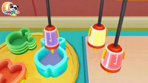 Babybus Bar Ice Cream Factory DIY Ice Cream Popsicle with Panda Babybus Game