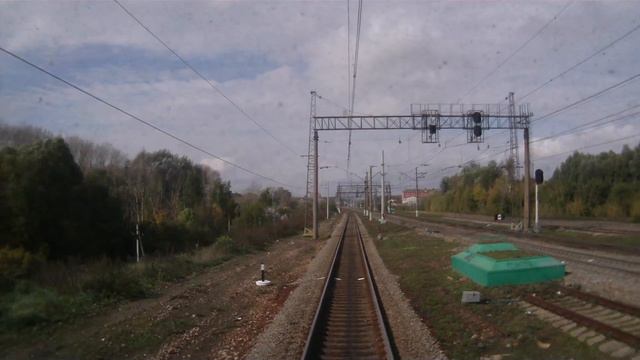 Рыбное - Рязань 2 - Пост 204 км из окна хвостового вагона поезда №104 смотреть онлайн