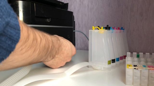 СНПЧ с Aliexpress T0791 T0796 для принтера Epson P50 PX660 PX710W PX800FW распаковка и установка смотреть онлайн