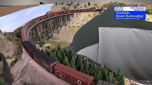 Northern Pacific steams over Skyline Trestle as it is about to cross the Continental Div at Mullan. смотреть онлайн