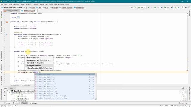 How to develop a Quick Sort recursive Algorithm App in Android Studio? смотреть онлайн