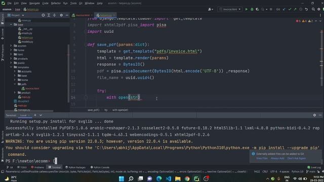 Convert HTML to PDF in Django | Learn how to send invoice in Django Ecommerce смотреть онлайн