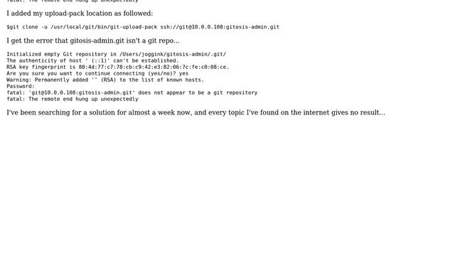 DevOps & SysAdmins: Can't clone gitosis-admin.git local from my snow leopard server running gitosis смотреть онлайн