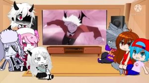 FNF reacts to Friday Night Funkin' but it's Anime // FNF // Gacha Club (muted because copyright)