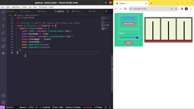How to make a Towers of Hanoi Game using HTML, CSS and Javascript | No talking смотреть онлайн