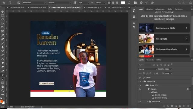 RAMADAN KAREEM FLYER DESIGN | PHOTOSHOP TUTORIAL смотреть онлайн