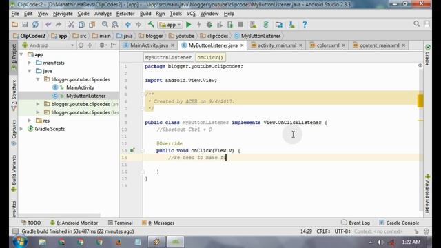 Implements OnClickListener In Another Class Android Studio смотреть онлайн