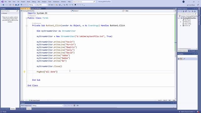 Intermediate VB.NET Programming Lesson 6. Working with Text Files смотреть онлайн