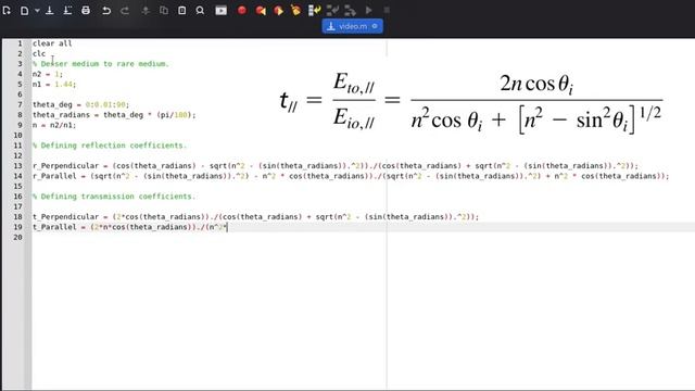 How to plot Fresnel Equations in Matlab/Octave? смотреть онлайн