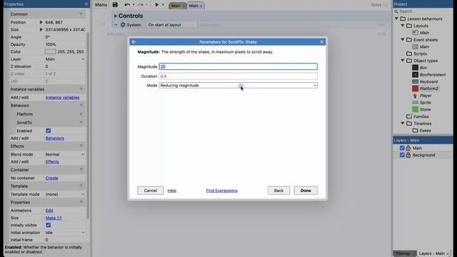 Fade,Flash,Jump thru,No save,Rotate,Scroll To,Wrap,Persist,Destroy outside layout,Bound to. Урок 41 смотреть онлайн