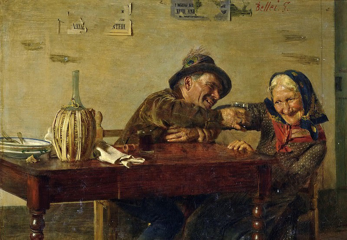 Итальянский художник Гаэтано Беллей (Gaetano Bellei) (1857 – 1922). Старики и дети. смотреть онлайн