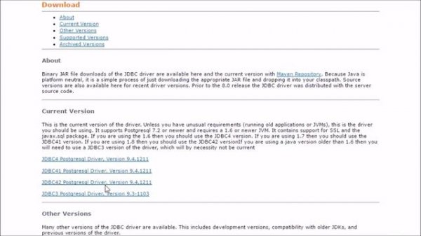 038 Download and Installation Of JDBC postgreSQL Driver