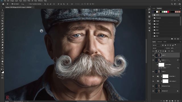 Photo to Oil Painting Effect - Photoshop CC Tutorial смотреть онлайн