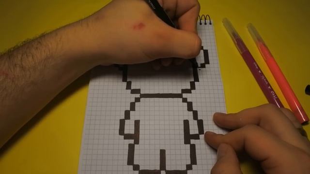 Рисуем по клеточкам - ПЛЮШЕВЫЙ МИШКА ! смотреть онлайн