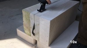 Резка газобетона сабельной пилой