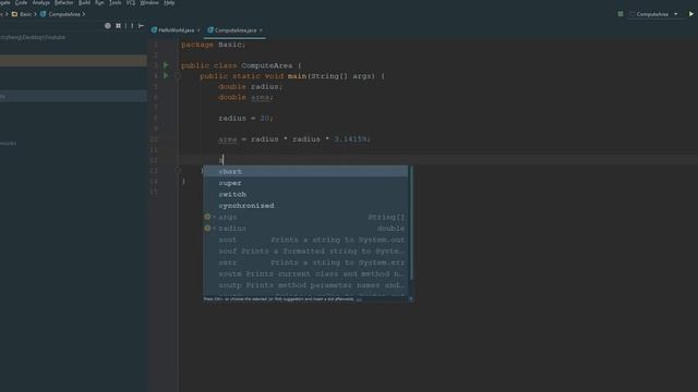 Java Basics Compute Area of Circle смотреть онлайн