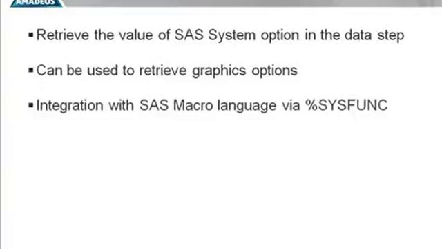 Controlling SAS System Options with GETOPTION смотреть онлайн