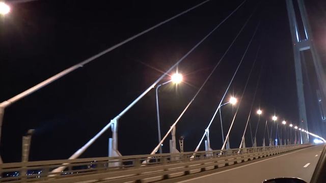 Ночной Владивосток. Поездка по мосту. смотреть онлайн