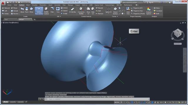 Create and Modify Surface AutoCAD Tutorial смотреть онлайн