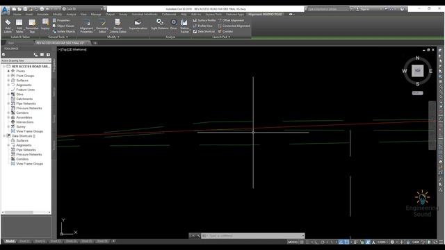 Road Edges Alignment Profile Show on Profile view AutoCAD Civil 3D. смотреть онлайн