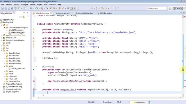 How to parse JSON data in android applications смотреть онлайн